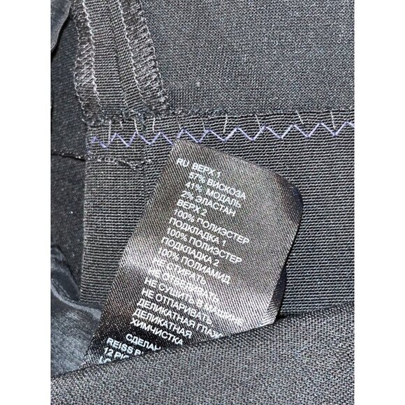 Reiss Black Sleeveless Stretch Mesh & Stripe Women's Bodycon Dress Size 2 - Picture 9 of 9